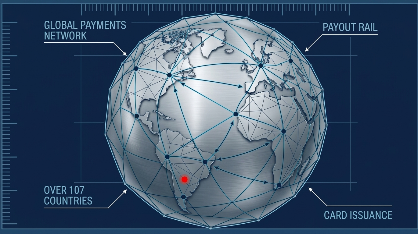 Illustrated global payment network